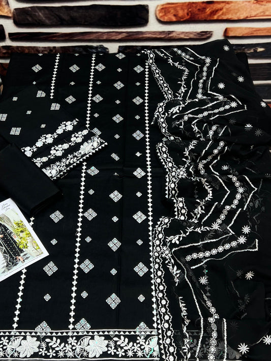 LAWN 3 PIECE UNSTICHED SUIT